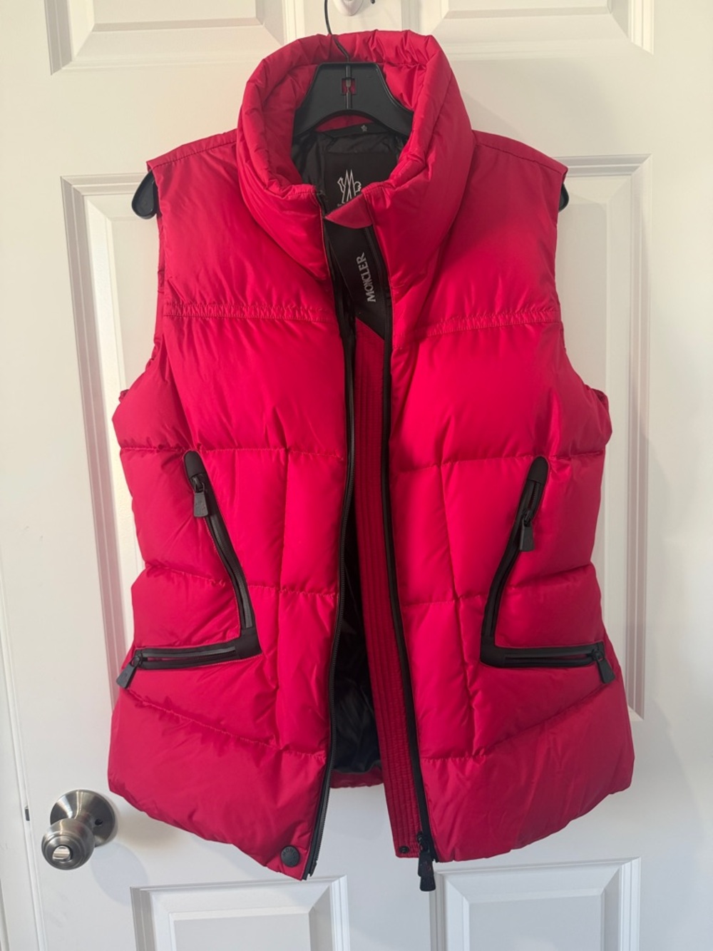 Moncler Women's Bright Red Quilted Down Vest